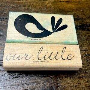 Set of 2 Stampin Up Wooden Stamps